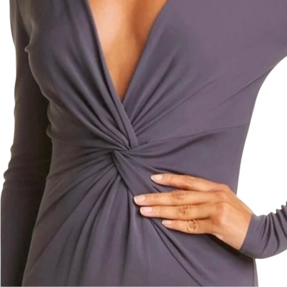 RAG & Bone Jules Jersey Twist Front Long Sleeve A-Line Slim Fit Midi Dress NEW - Picture 8 of 12